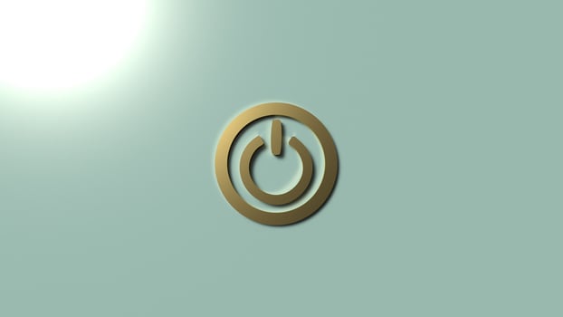 start button symbol 3d rendering for background. photo
