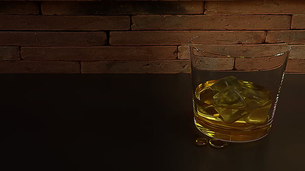 3d rendering  whisky in glass  image. photo
