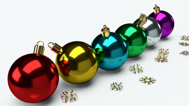 The Christmas ball 3d rendering for holiday content. photo