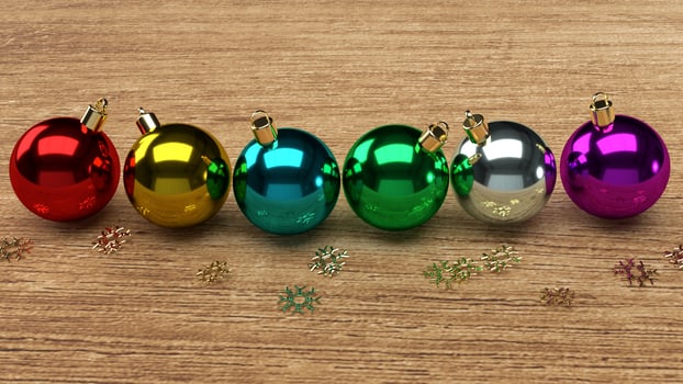 The Christmas ball 3d rendering for holiday content. photo