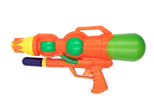 Gun water toy on white background. photo