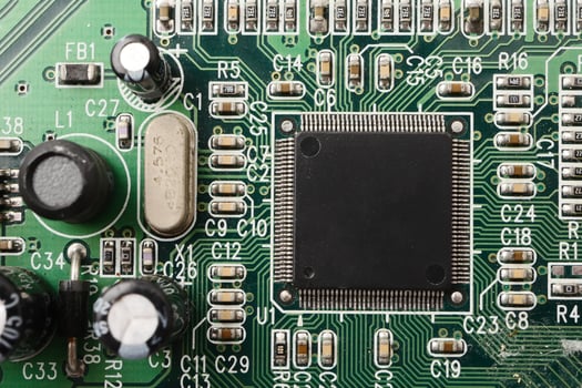 Computer circuit board, electronic technology background. photo