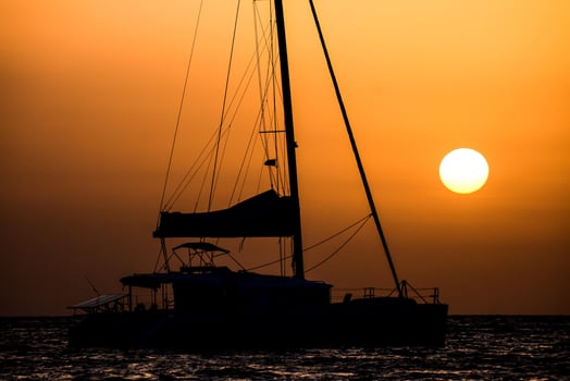 Sunset over the sea photo