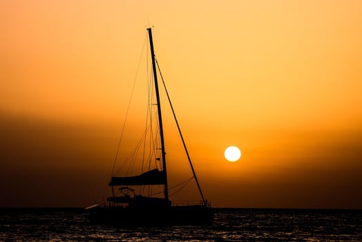 Sunset over the sea photo