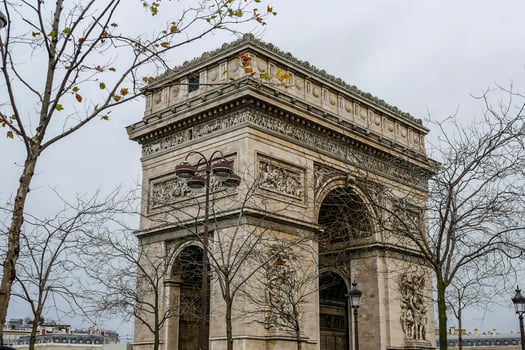 the arc de triomphe in paris, france photo