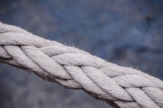 a close up of a rope with a braid photo