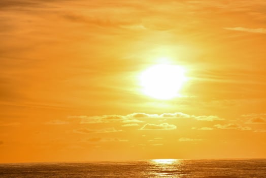Sunset over the sea photo