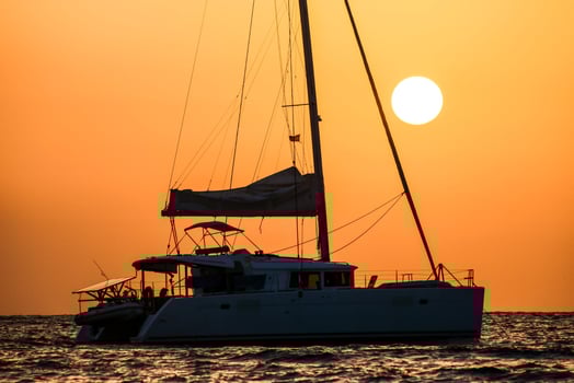 Sunset over the sea photo