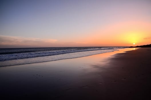 Sunset over the sea photo