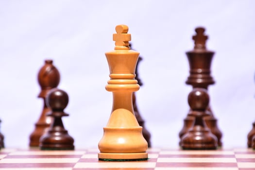 Table and chess pieces photo
