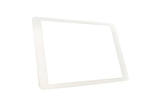 White tablet computer on over white background photo