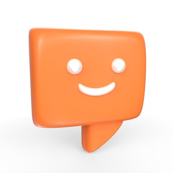 Happy smile message box isolated on white background photo