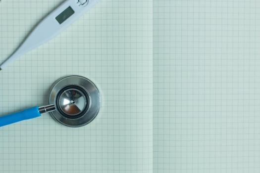 Flat Lay medical tools top view space idea photo