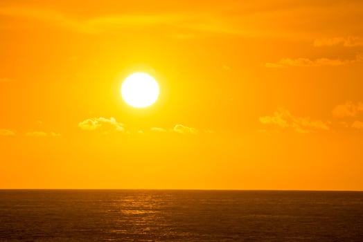 Sunset over the sea photo