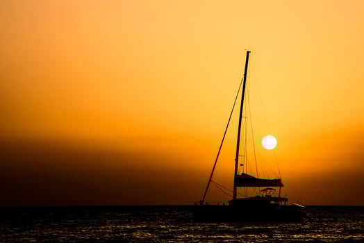 Sunset over the sea photo