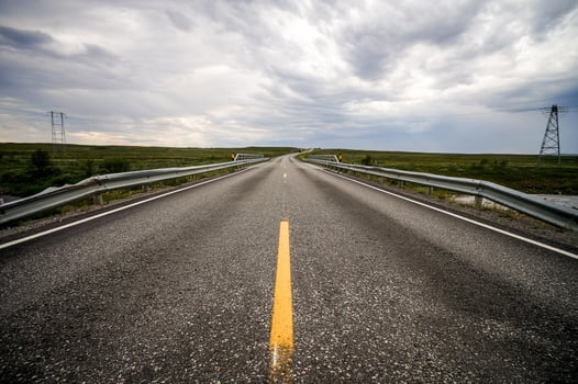 Scenic road view in Sweden photo