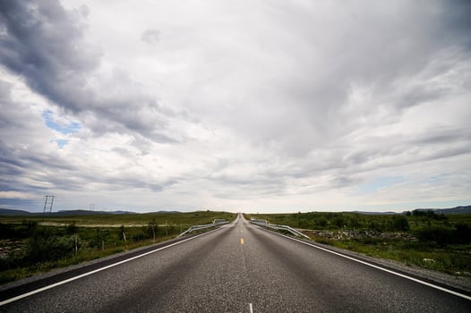 Scenic road view in Sweden photo