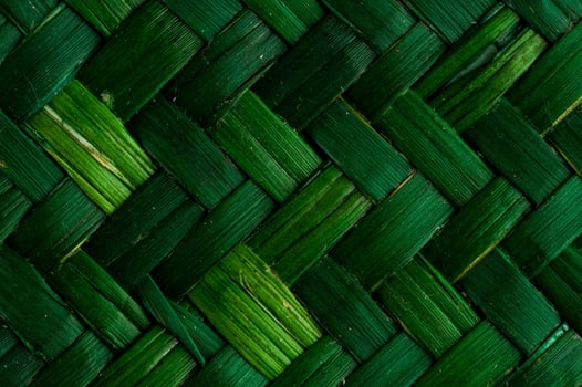 a green woven bamboo background photo