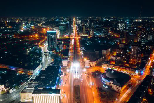 Panoramic view on big city at night photo