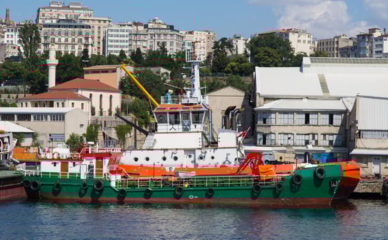 Ship in port photo