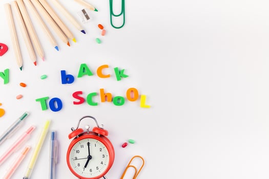 Back to school concept with office supplies photo