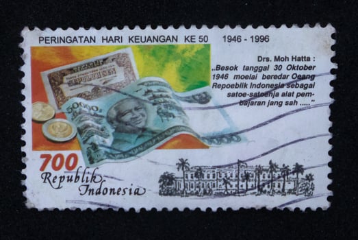 Sidoarjo, Jawa timur, Indonesia, 2022 - philately, a collection of stamps with the theme of money day illustration illustration photo