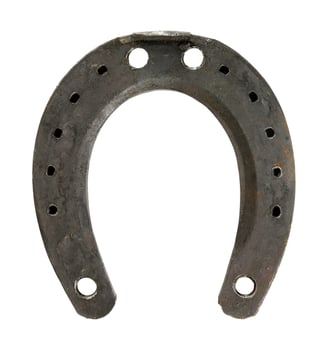 Horseshoe on white background photo