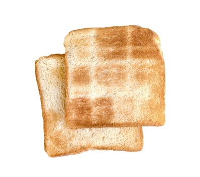 Toasted slice bread isolated on white background photo