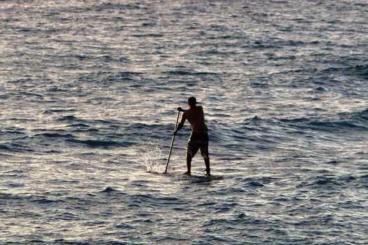 Nahariya Israel June 16, 2020. Man on vacation in a city park near the sea. photo