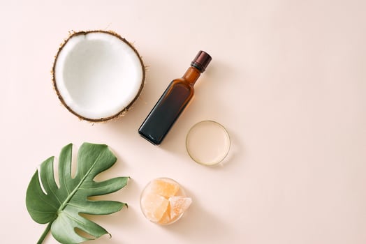 cosmetic nature skincare and essential oil aromatherapy .organic natural science beauty product .herbal alternative medicine . mock up. photo