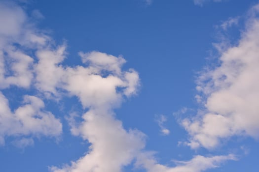 a blue sky with some clouds in it photo