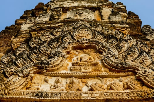 Ancient Buddhist temple in East Asia photo