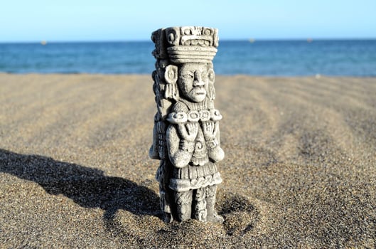 Pre columbian miniature in the sand photo