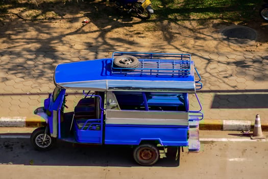 Rickshaw on the road - Laos 2022 photo