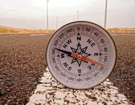 Compass on the ground photo