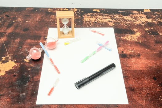 Paper with hourglasses photo