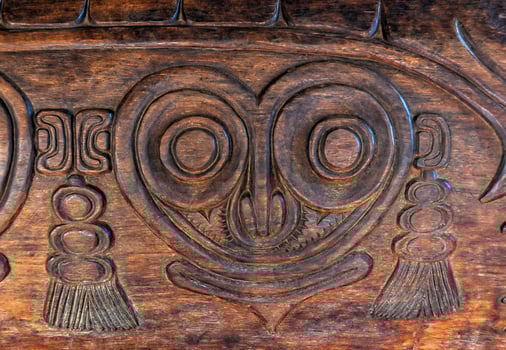 Ornate wood carving photo