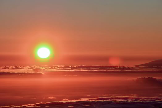 Sunset over the ocean photo