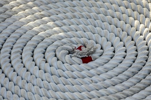 Spiraled white rope photo