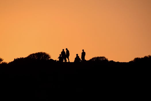 Silhouettes at sunset photo