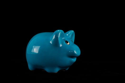 Blue piggy bank photo
