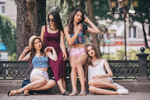 four beautiful young girls photo