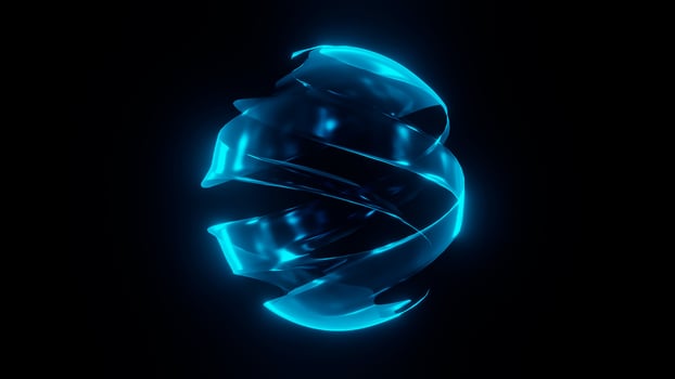 3d blue energy sphere photo