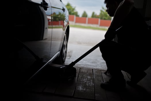 at garage service station. photo