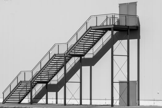 black and white staircase photo