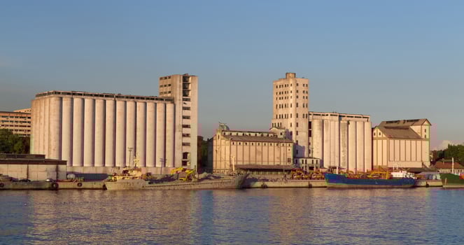 Silos in port photo