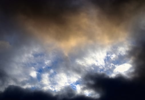 Stunning dark cloud formations right before a thunderstorm photo