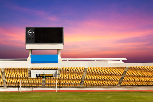 Stadium with scoreboard photo