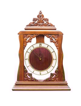 Vintage clock on white photo