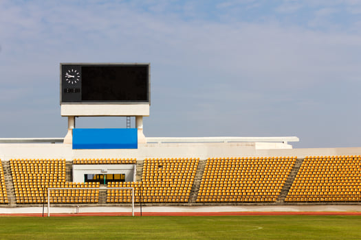 Stadium with scoreboard photo
